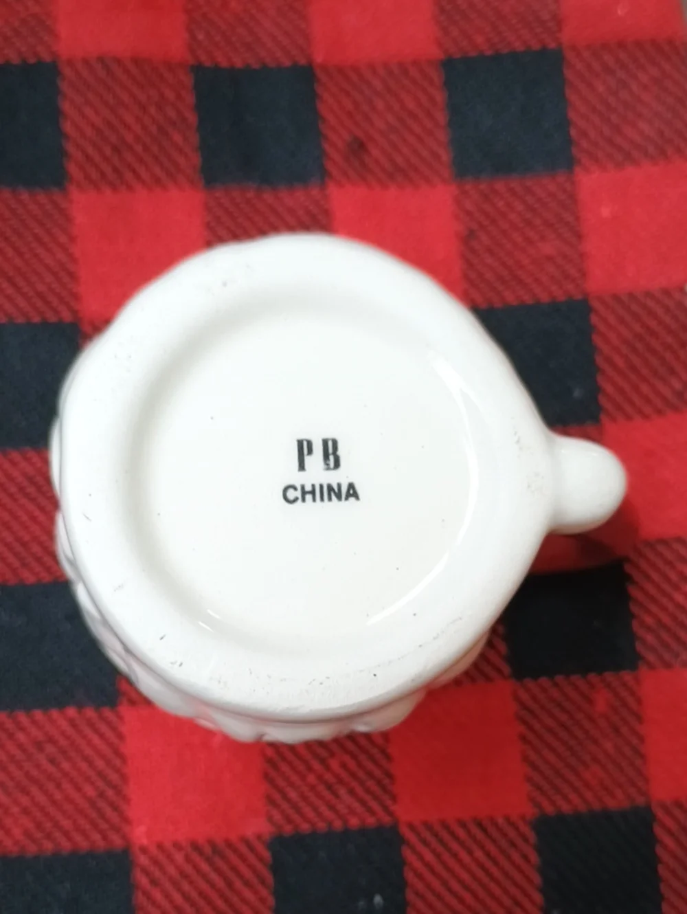 Mini Ceramic Santa Face Mugs Set of 2 - White with Red Handles